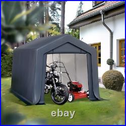 8x12' Outdoor Storage Shelter Shed Portable Canopy Carport Garage with 2 Doors