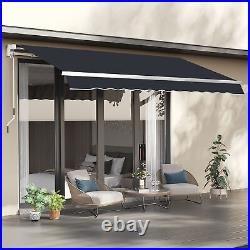 8x7 ft Outside Retractable Canopy Patio Awning Sun Shade Outdoor Deck UV Cover