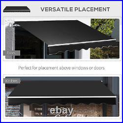 8x7 ft Outside Retractable Canopy Patio Awning Sun Shade Outdoor Deck UV Cover