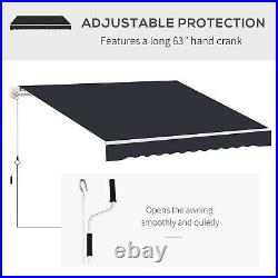 8x7 ft Outside Retractable Canopy Patio Awning Sun Shade Outdoor Deck UV Cover