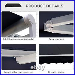 8x7 ft Outside Retractable Canopy Patio Awning Sun Shade Outdoor Deck UV Cover