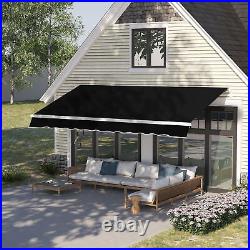 8x7 ft Outside Retractable Canopy Patio Awning Sun Shade Outdoor Deck UV Cover