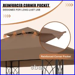 8x8 Outdoor Gazebo Tent with Corner Shelves, Double Roof Patio Paviloin with