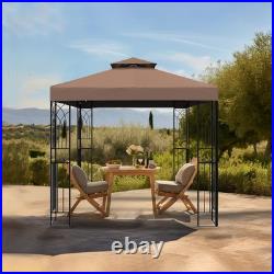 8x8 Outdoor Gazebo Tent with Corner Shelves, Double Roof Patio Paviloin with