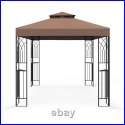 8x8 Outdoor Gazebo Tent with Corner Shelves, Double Roof Patio Paviloin with