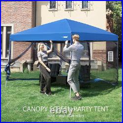 8x8 Pop Up Canopy Outdoor Wedding Party Tent Patio Gazebo with Side Screen Net