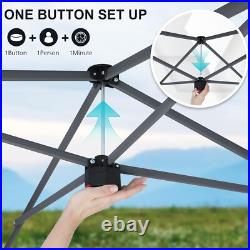 8x8 Pop Up Canopy Tent with 2 Sidewalls Instant Sun Shelter for Outdoor Events