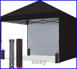 8x8 Pop Up Canopy Tent with 2 Sidewalls Instant Sun Shelter for Outdoor Events