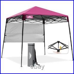 8x8 Pop Up Canopy Tent with Sidewall, Compact, Portable Slant Leg Instant Sun