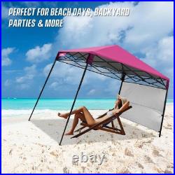 8x8 Pop Up Canopy Tent with Sidewall, Compact, Portable Slant Leg Instant Sun