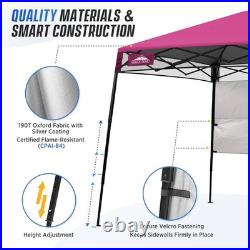 8x8 Pop Up Canopy Tent with Sidewall, Compact, Portable Slant Leg Instant Sun
