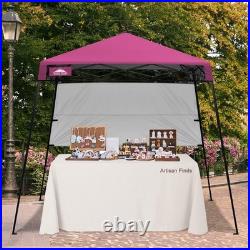 8x8 Pop Up Canopy Tent with Sidewall, Compact, Portable Slant Leg Instant Sun