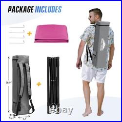 8x8 Pop Up Canopy Tent with Sidewall, Compact, Portable Slant Leg Instant Sun