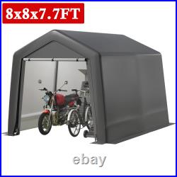 8x8 ft/8x12 ft Outdoor Portable Storage Shelter Shed Outdoor Carport Canopy Tent