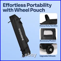 8x8FT Pop up Canopy Commercial Outdoor Party Event Tent with Sidewalls Roller Bag