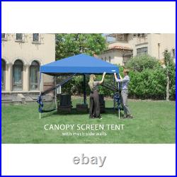 8x8ft Folding EZ Pop up Canopy Gazebo Netting Screen House Party Tent 3 Heights