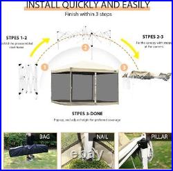 8x8ft Folding EZ Pop up Canopy Gazebo Netting Screen House Party Tent 3 Heights