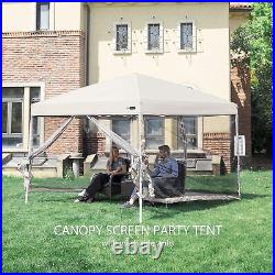 8x8ft Folding EZ Pop up Canopy Gazebo Netting Screen House Party Tent 3 Heights