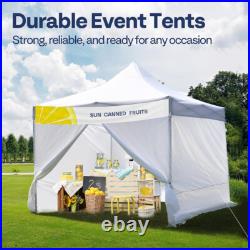 8x8ft Pop Up Canopy Commercial Canopy Tent Heavy Duty with Sidewall Roller Bag
