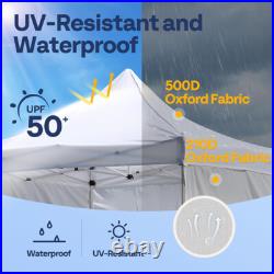 8x8ft Pop Up Canopy Commercial Canopy Tent Heavy Duty with Sidewall Roller Bag