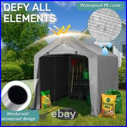 8x8ft Storage Shelter Shed Outdoor Heavy Duty Carport Canopy Garage Car Tent