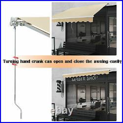 9.4ft Patio Retractable Awning Canopy Deck Floor Outdoor Yard Sun Shade Shelter