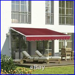9.8 x 6.5 ft. Manual Retractable Awning Red Model Outdoor Deck & Patio Awning