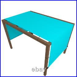 9' Waterproof Replacement Pergola Shade Cover Panel withRod Yard Garden Turquoise