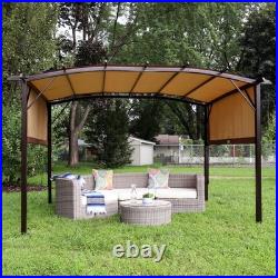 9 x 12-Foot Outdoor Pergola with Retractable Canopy Gray by Sunnydaze