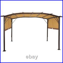 9 x 12-Foot Outdoor Pergola with Retractable Canopy Gray by Sunnydaze