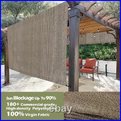 90%UV Block Permeable Canopy Replacement Pergola Shade Cover withRod Pocket Walnut