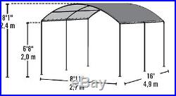 9x16 ShelterLogic Monarc Canopy Carport Portable Garage Shade Party Tent 25866