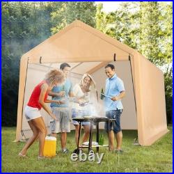 9x17 ft Heavy Duty Carport Canopy PE Car Tent Steel Outdoor Garage Shelter