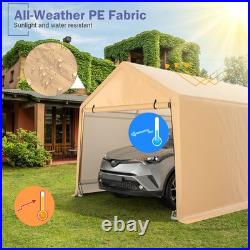 9x17 ft Heavy Duty Carport Canopy PE Car Tent Steel Outdoor Garage Shelter