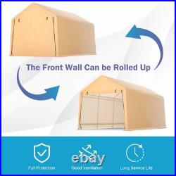 9x17 ft Heavy Duty Carport Canopy PE Car Tent Steel Outdoor Garage Shelter