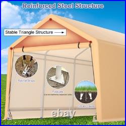 9x17 ft Heavy Duty Carport Canopy PE Car Tent Steel Outdoor Garage Shelter