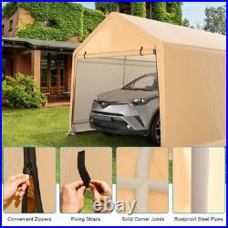 9x17 ft Heavy Duty Carport Canopy PE Car Tent Steel Outdoor Garage Shelter