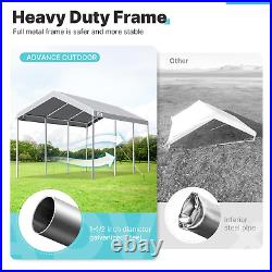 ADVANCE OUTDOOR 10X20 Ft Adjustable Height Carport Heavy Duty Car Canopy Garage