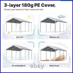 ADVANCE OUTDOOR 10X20 Ft Adjustable Height Carport Heavy Duty Car Canopy Garage