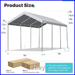 ADVANCE OUTDOOR 10X20 Ft Adjustable Height Carport Heavy Duty Car Canopy Garage