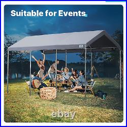 ADVANCE OUTDOOR 10X20 Ft Adjustable Height Carport Heavy Duty Car Canopy Garage