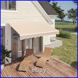 AECOJOY Manual Retractable Patio Awning Sun Shade for Outdoor Deck Canopy 6 Size