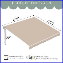 AECOJOY Manual Retractable Patio Awning Sun Shade for Outdoor Deck Canopy 6 Size
