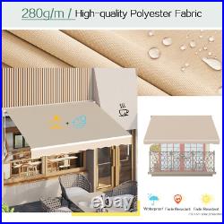 AECOJOY Manual Retractable Patio Awning Sun Shade for Outdoor Deck Canopy 6 Size
