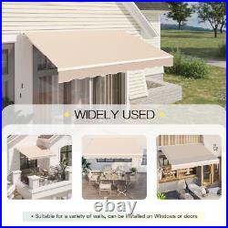AECOJOY Manual Retractable Patio Awning Sun Shade for Outdoor Deck Canopy 6 Size