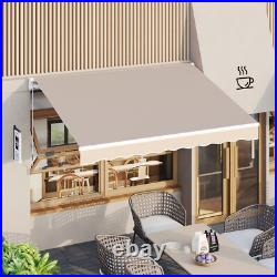 AECOJOY Manual Retractable Patio Awning Sun Shade for Outdoor Deck Canopy 6 Size