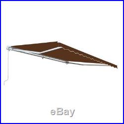 ALEKO 12 X 10 Feet Retractable Motorized Home Patio Canopy Awning, Brown Color