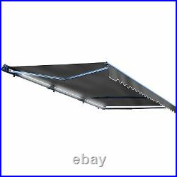 ALEKO 13x10 ft Motorized LED Half Cassette Retractable Patio Awning Grey