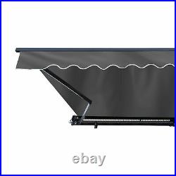 ALEKO 13x10 ft Motorized LED Half Cassette Retractable Patio Awning Grey