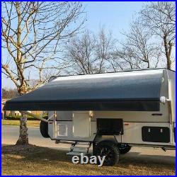 ALEKO 16'X8' Retractable Motorized RV or Patio Canopy Awning, Black Fade